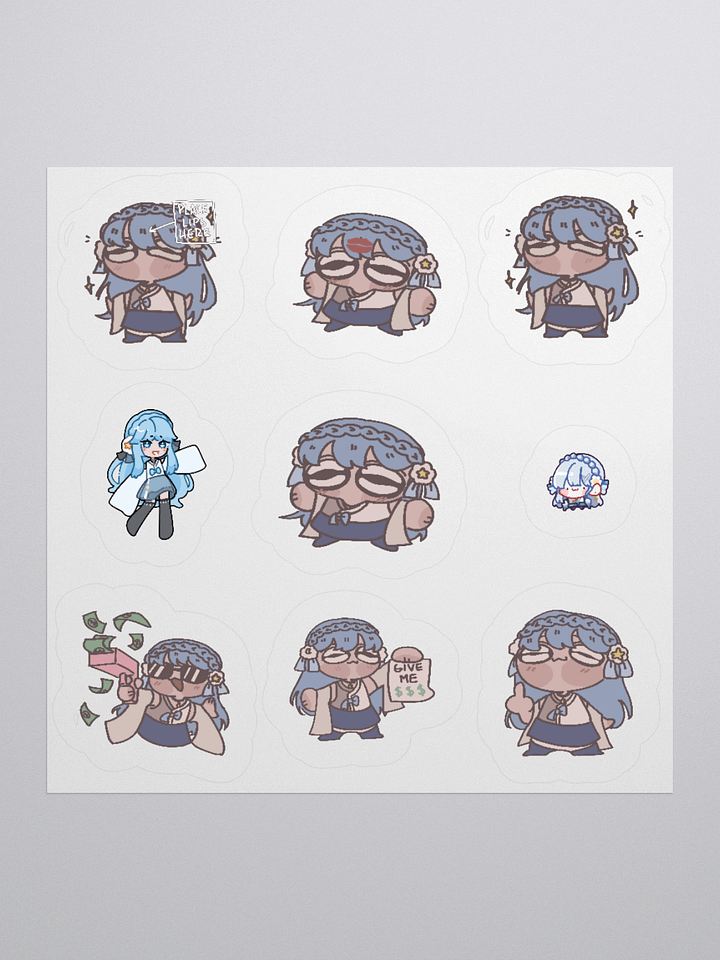 Chibi Blue Kiss Cut Stickers product image (1)