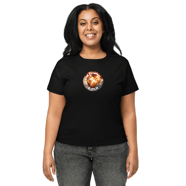 Cozy Cat - 4K Fireplace & Chill | High Waisted Tee product image (2)