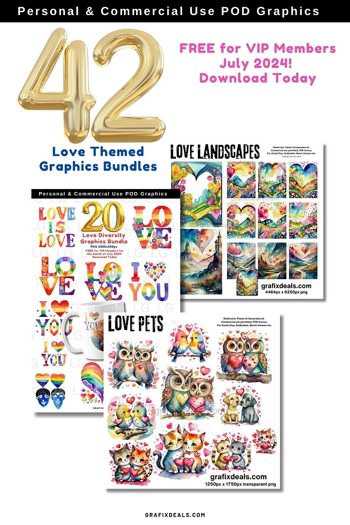 Valentine's Day and Anniversary Commercial Clipart - Love Theme - 3 Bundles product image (1)