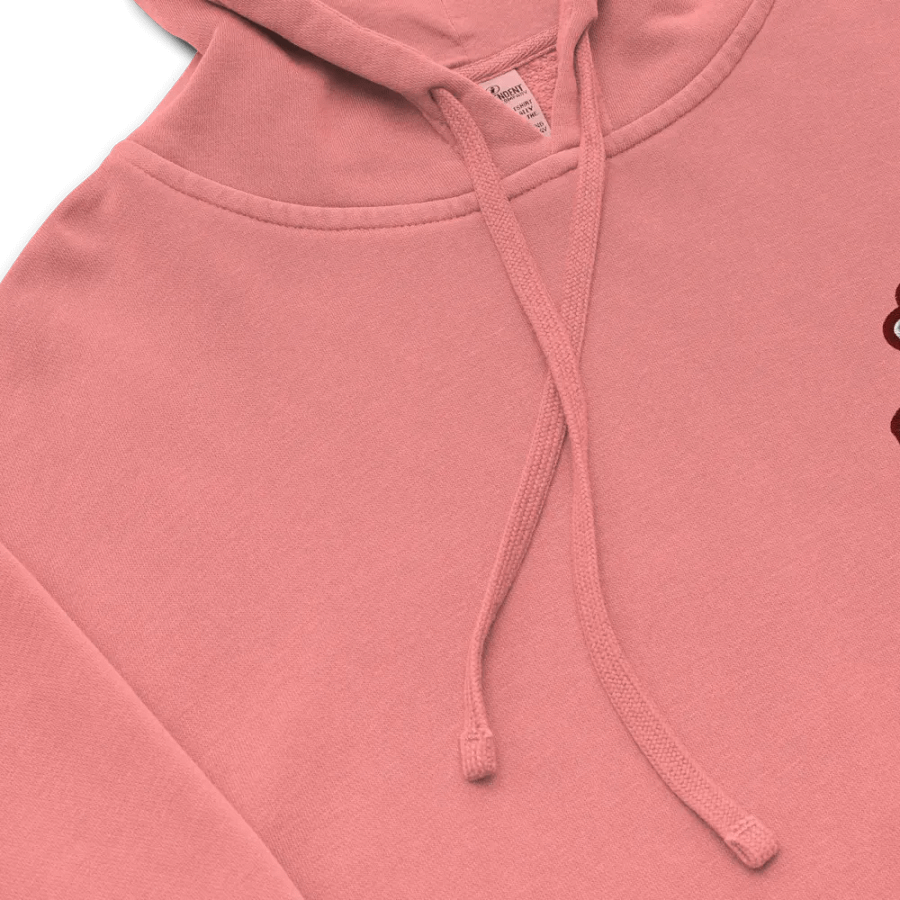 BUSY-BRAINED (L.C. maroon bubble design 2) embroidered pigment hoodie product image (8)