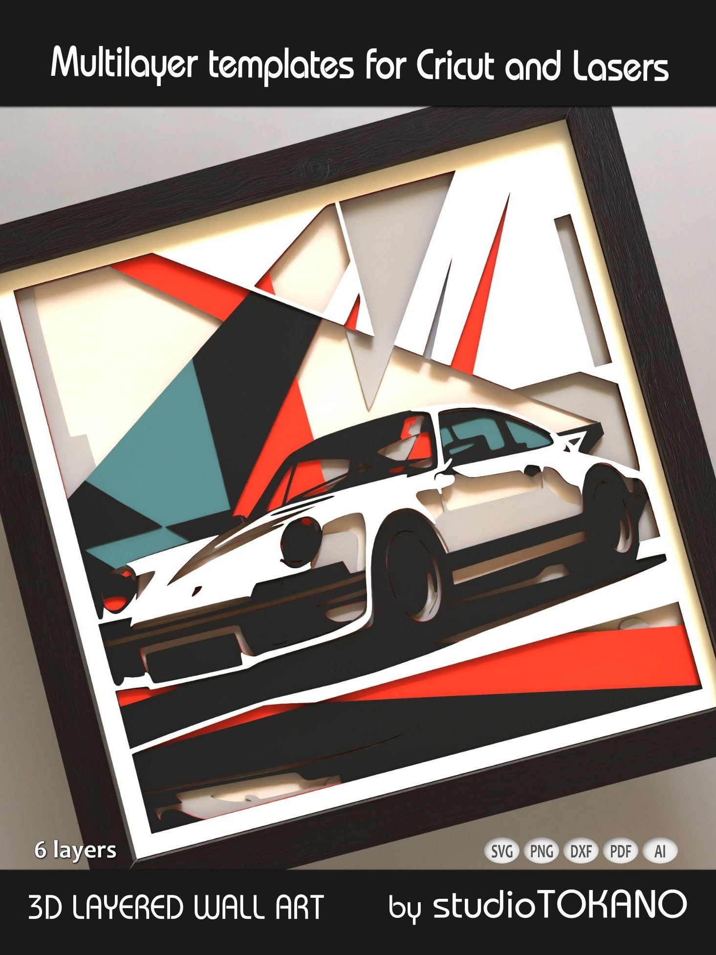 Porsche Shadow Box SVG product image (7)