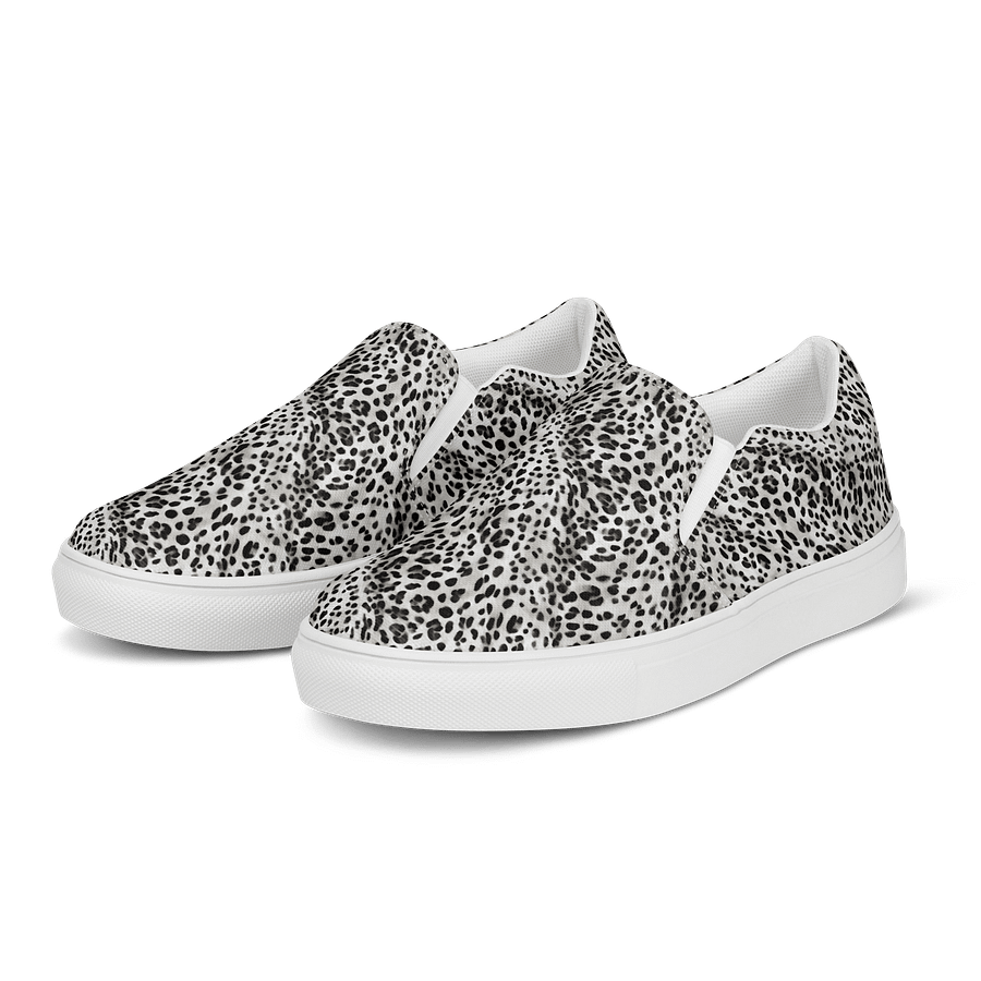 Grey Leopard Woman Canvas Shoes product image (3)