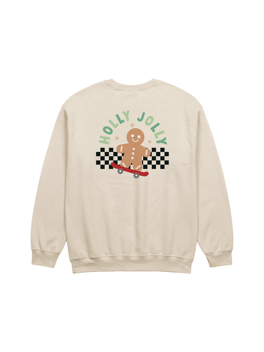 [Gingerbread Skateboarder Holly Jolly] Crewneck Sweatshirt product image (4)