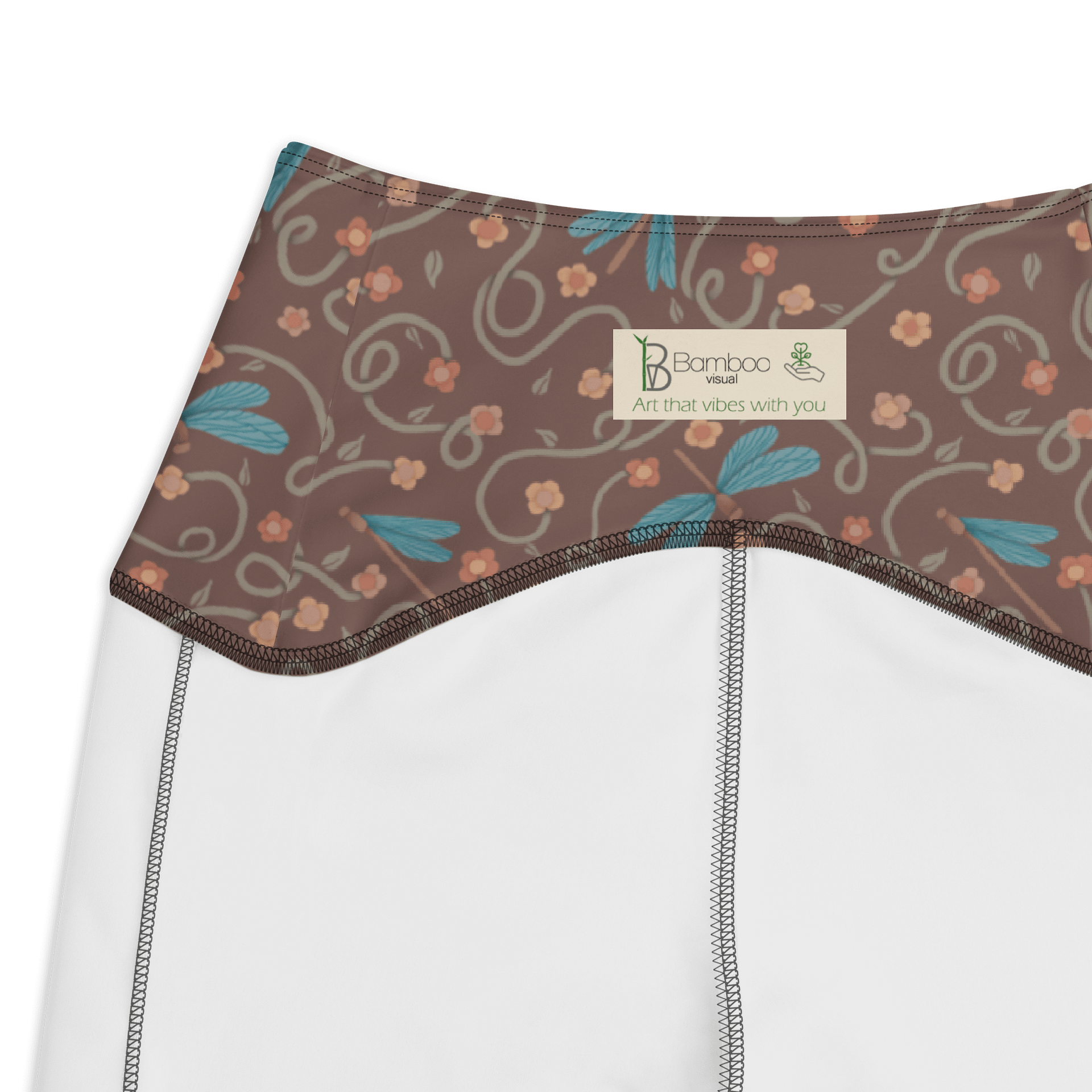 All-Over print leggings with pockets. Dragonfly and floral artistic activewear product image (7)