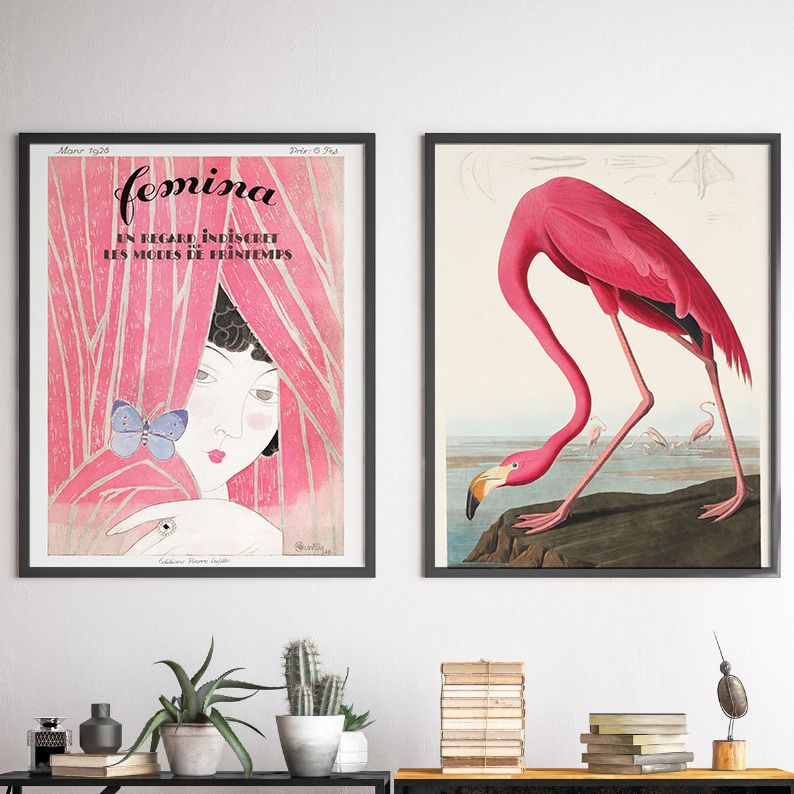 Eclectic Pink Flamingo Gallery Wall Set of 11 DIGITAL Prints product image (11)