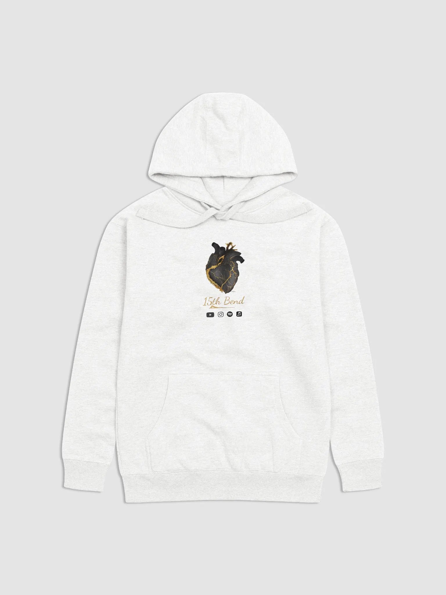 white hoodie with Heal cover art product image (1)