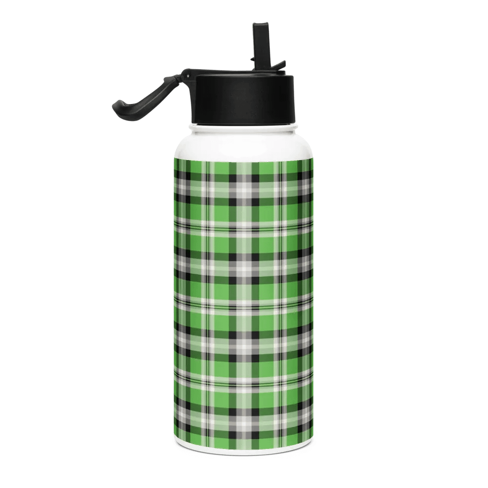Bright Green, Black, and Gray Water Bottle product image (1)