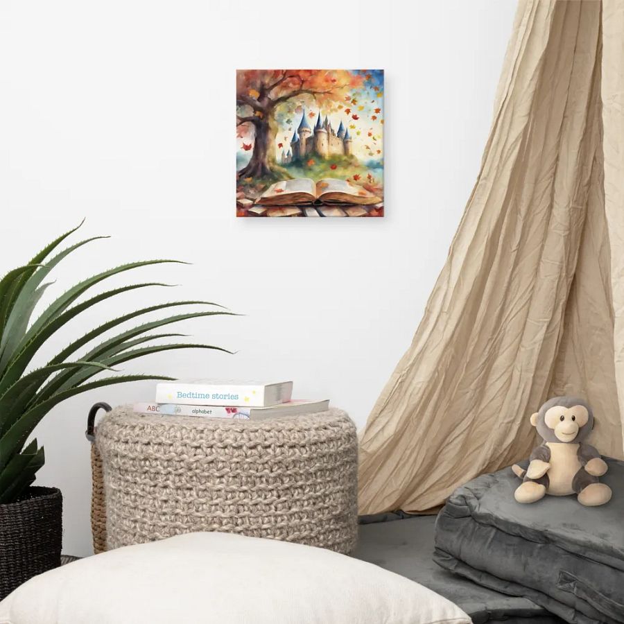 Open Book And Castle Watercolour Wall Art product image (7)