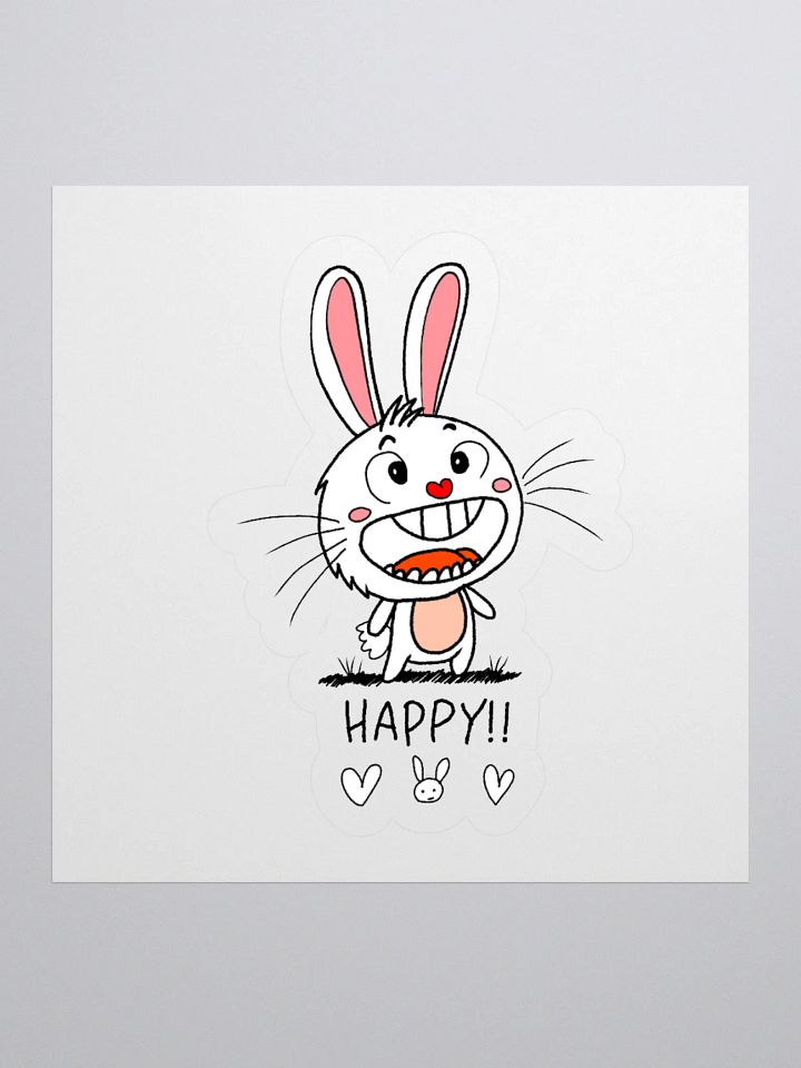 Smiling Rabbit Kiss Cut Stickers product image (3)