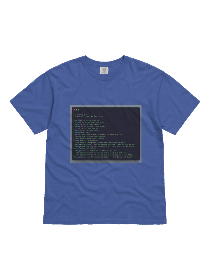 Zen Guiding Principles - Pythonic Code T-Shirt product image (1)