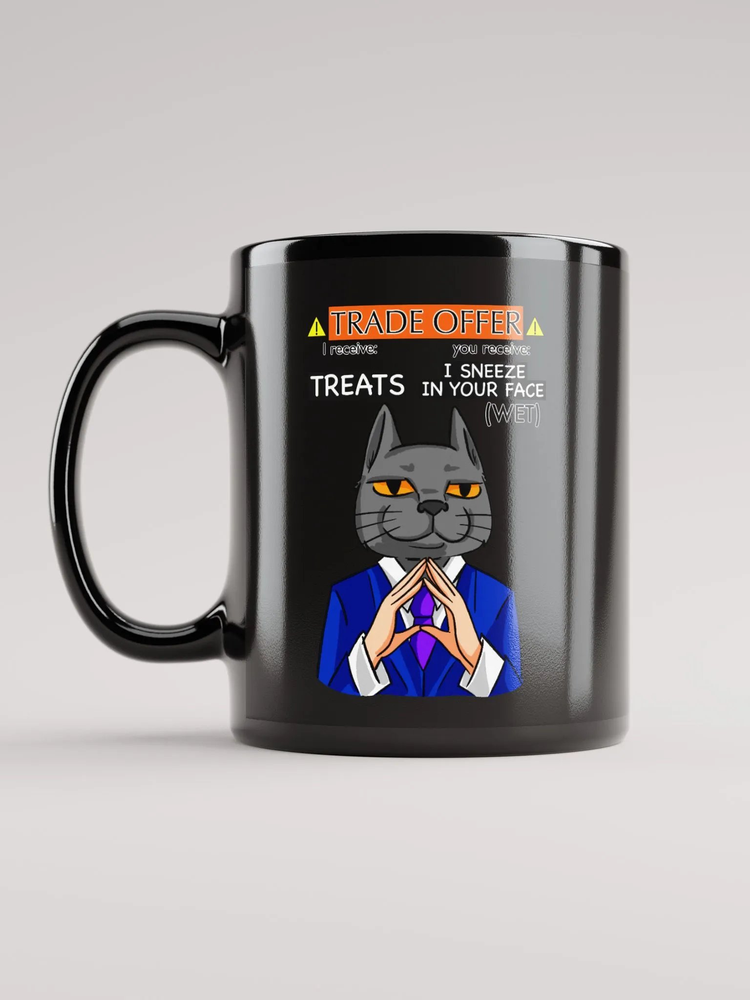 Trade Offer Human-Cat Meme Mug Black product image (6)