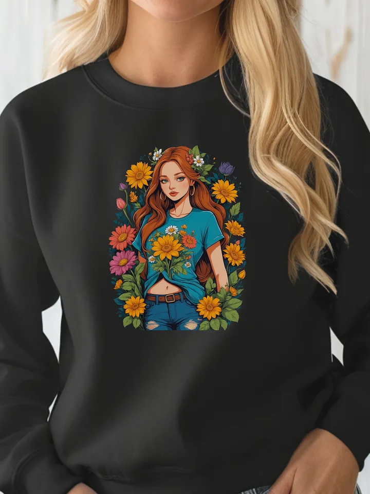 Bloomcore Flower Girl v1- Lane Seven Premium Crewneck Sweatshirt product image (1)
