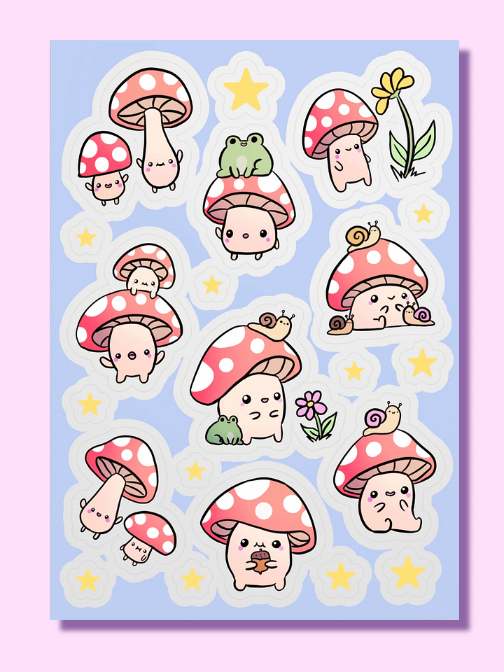 Whimsical Mushroom and Friends Sticker Sheet product image (1)