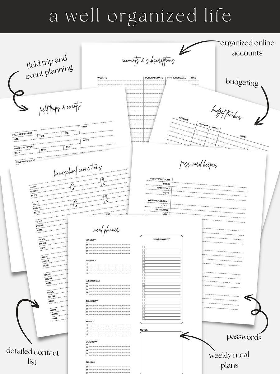 24-25 Classic Homeschool Planner Printable product image (5)