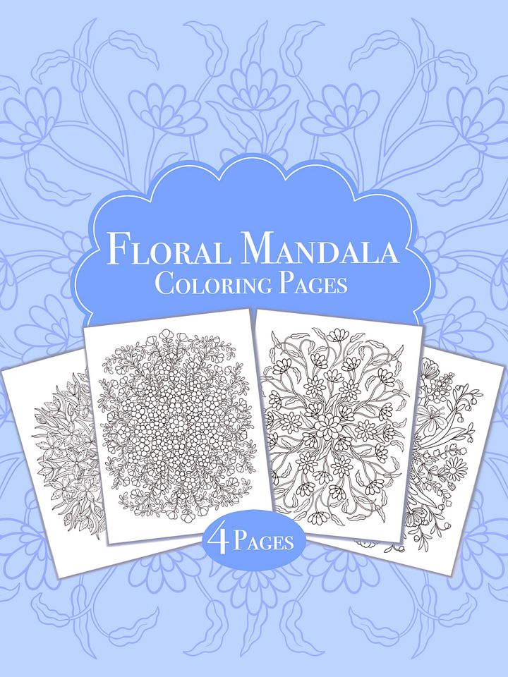 Hand Drawn Floral Mandala product image (1)
