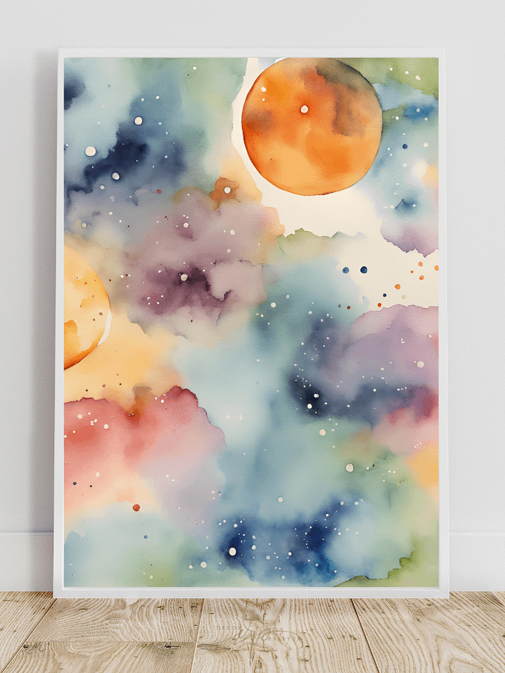 Watercolour Abstract Space Painting Printable Wall Art product image (1)