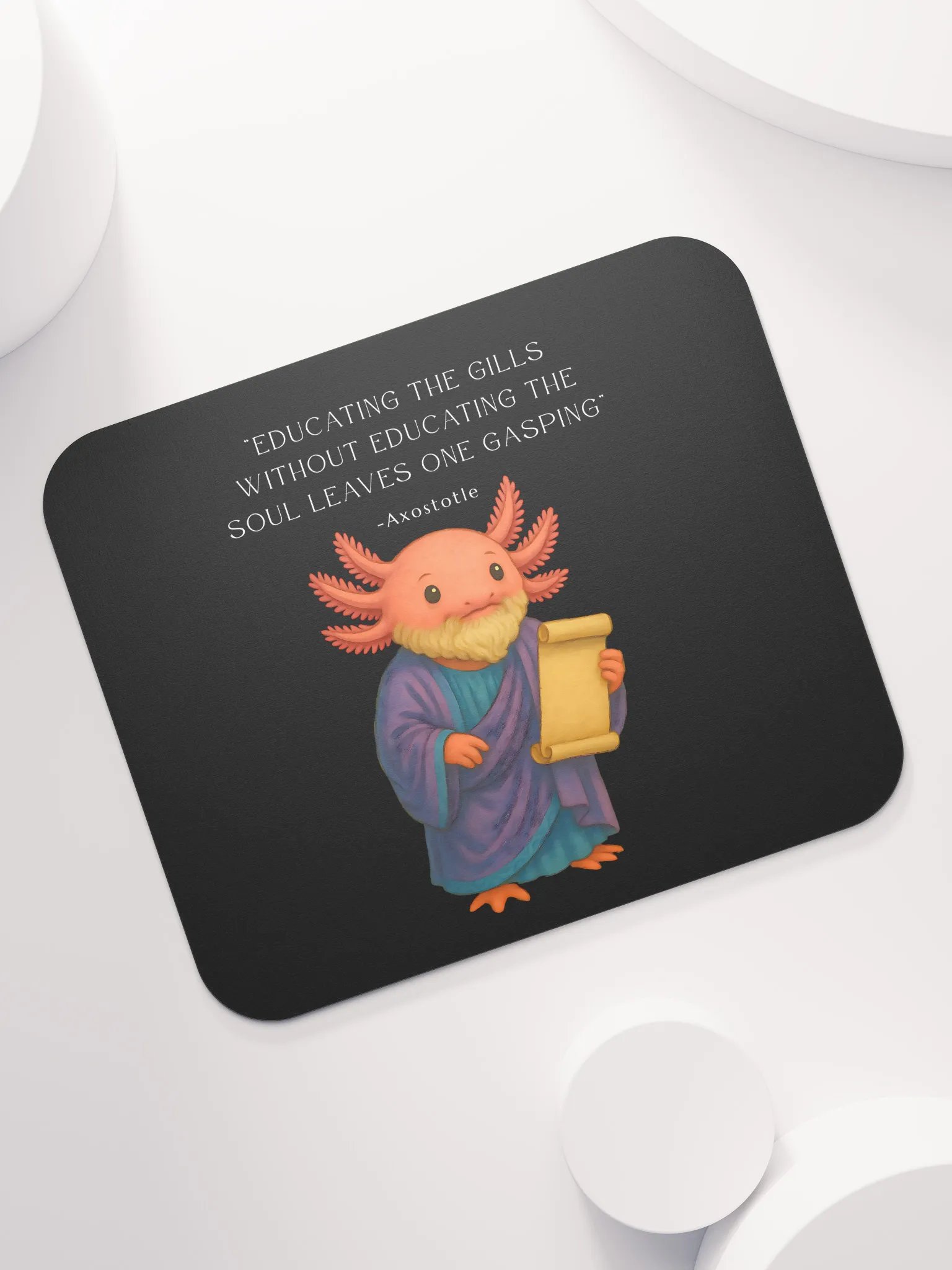 Axostotle - Educating the Gills Axolotl Aristotle Philosophy Mouse Pad product image (7)