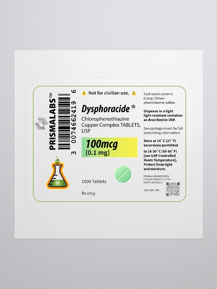 DYSPHORACIDE™ (100mcg) | PRISMALABS Biohazard Sticker product image (1)