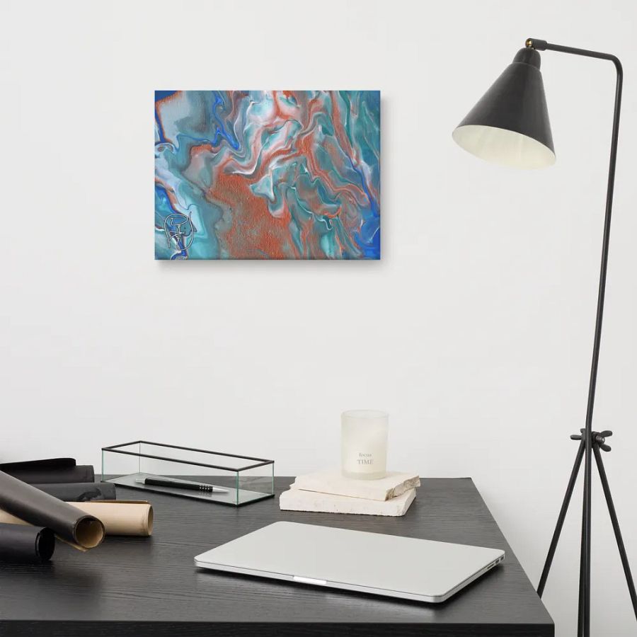 Metallic Orange Fluid Acrylic Canvas product image (12)