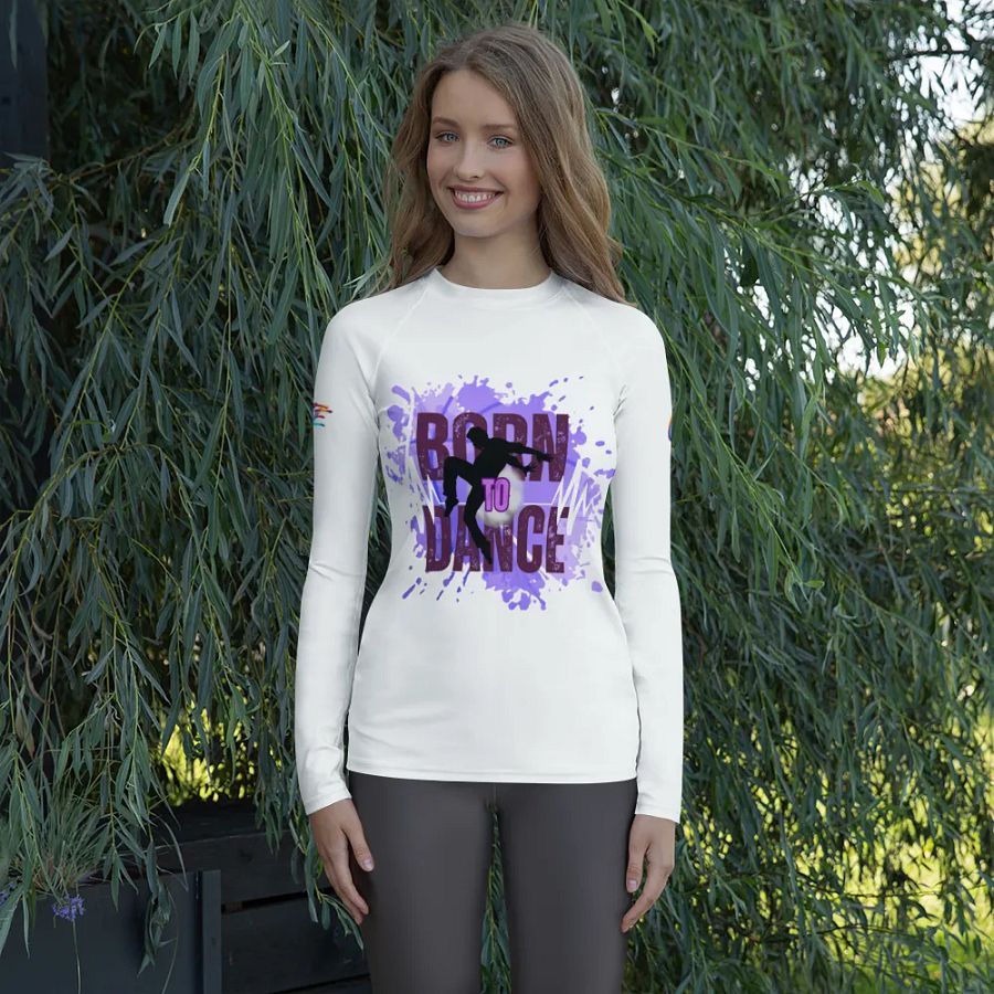Born to Dance His Silhouette Vibrant Splatter Rash Guard product image (8)