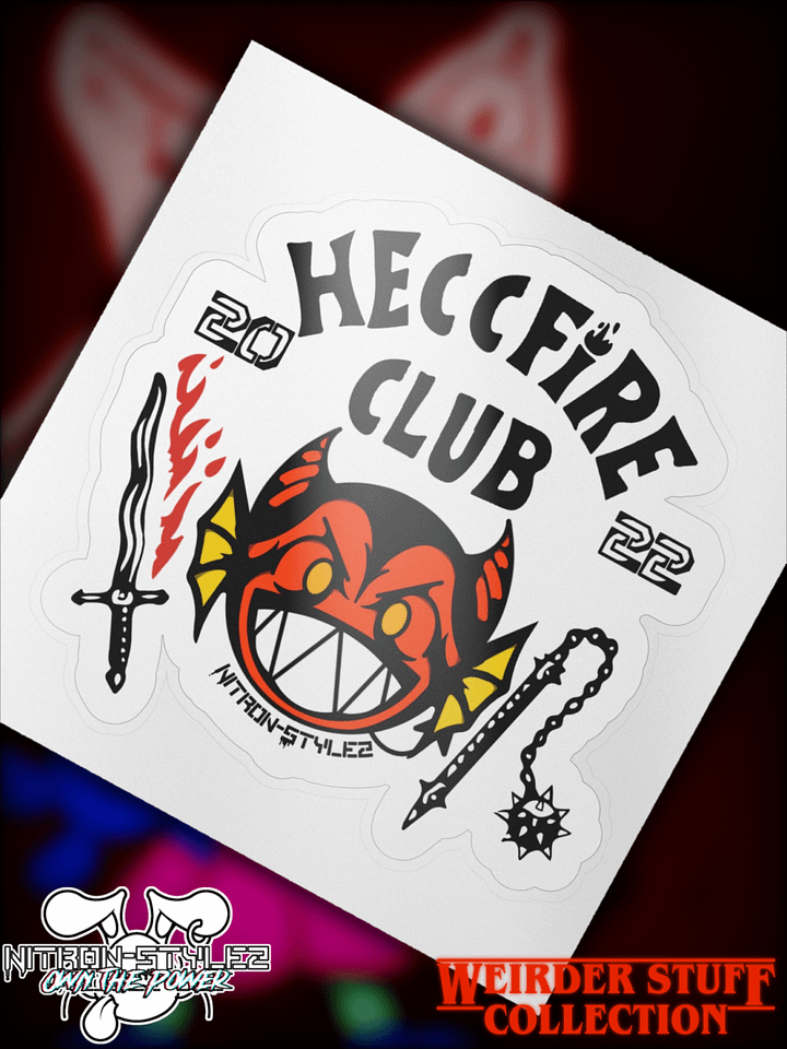 Weirder Stuff Collection - Heccfire Club Kiss Cut Sticker product image (1)