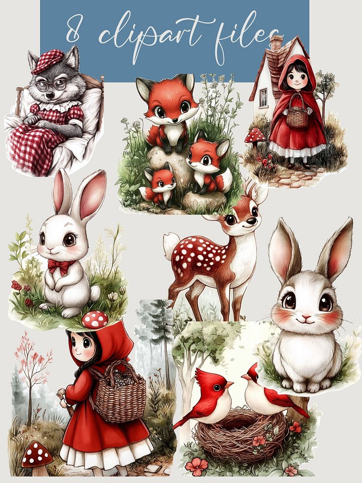 Little Red Riding Hood clipart set product image (1)