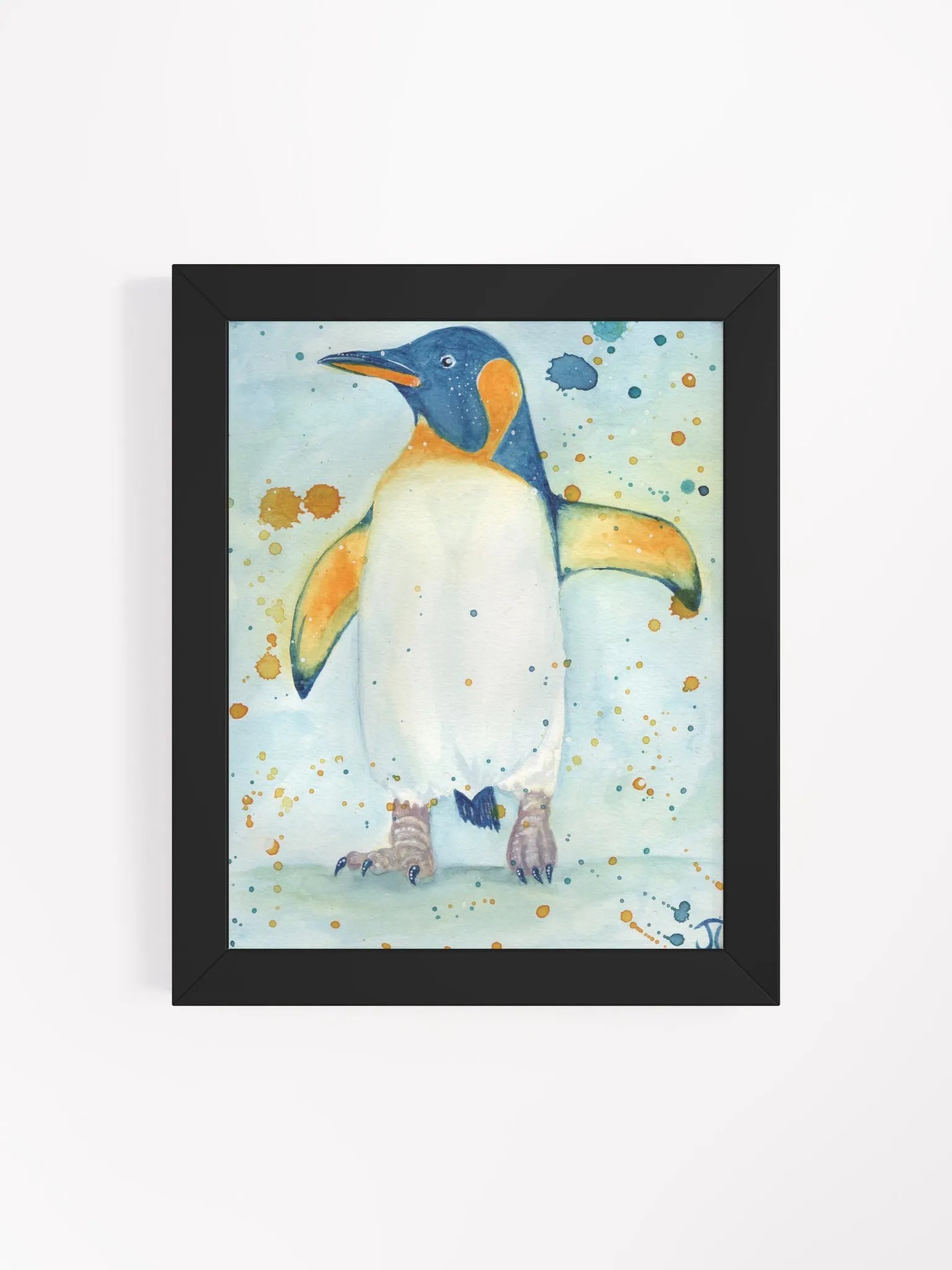 Whimsical Penguin Watercolor Framed Poster product image (4)