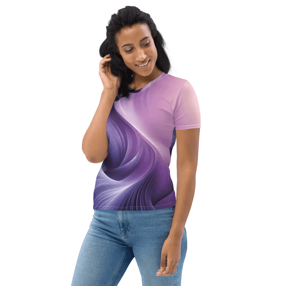 Women's Full-Print-8 Violet Glitch Tee product image (3)