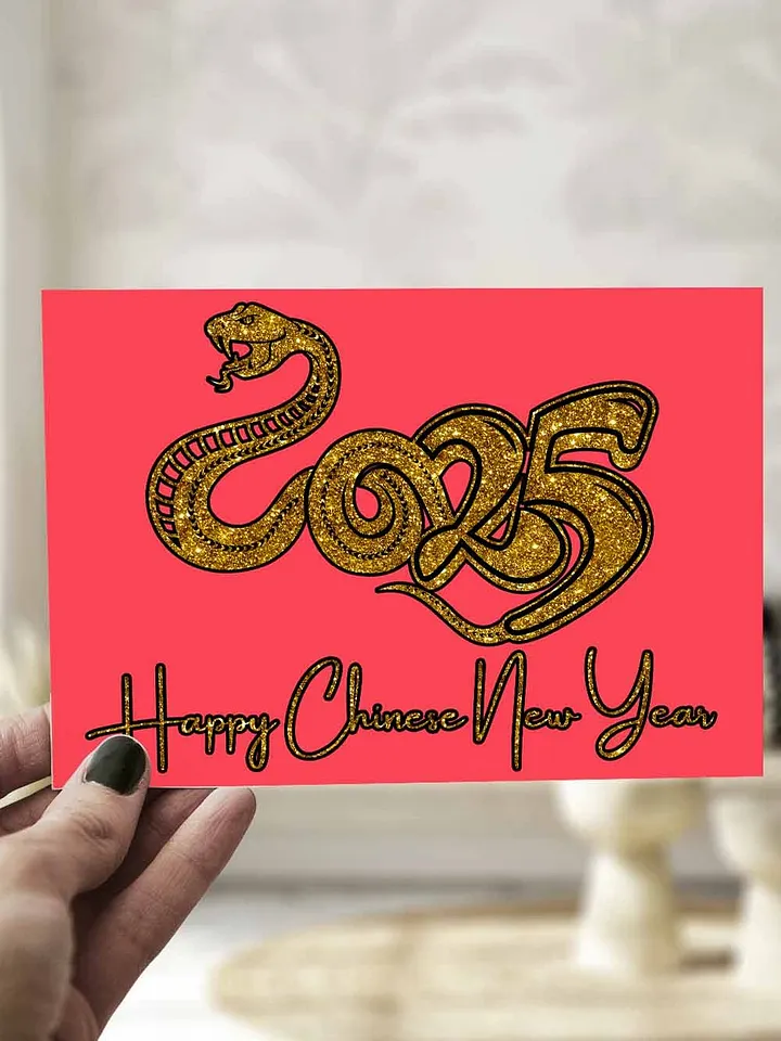 Golden Snake 2025 Chinese New Year Greeting Card product image (1)
