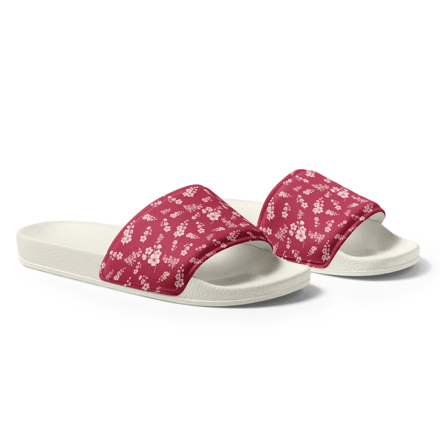 Cherry Blossoms on Magenta Floral Women's Slides product image (6)