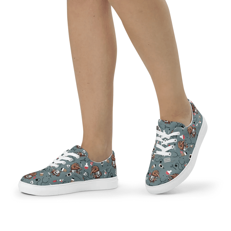 Cute Medical Kiwi Lace-up Canvas Shoes (Gothic) product image (4)