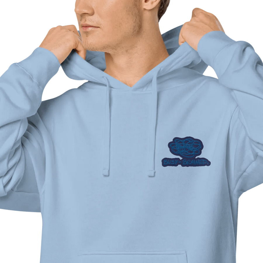BUSY-BRAINED (L.C. lake design) embroidered pigment hoodie product image (7)