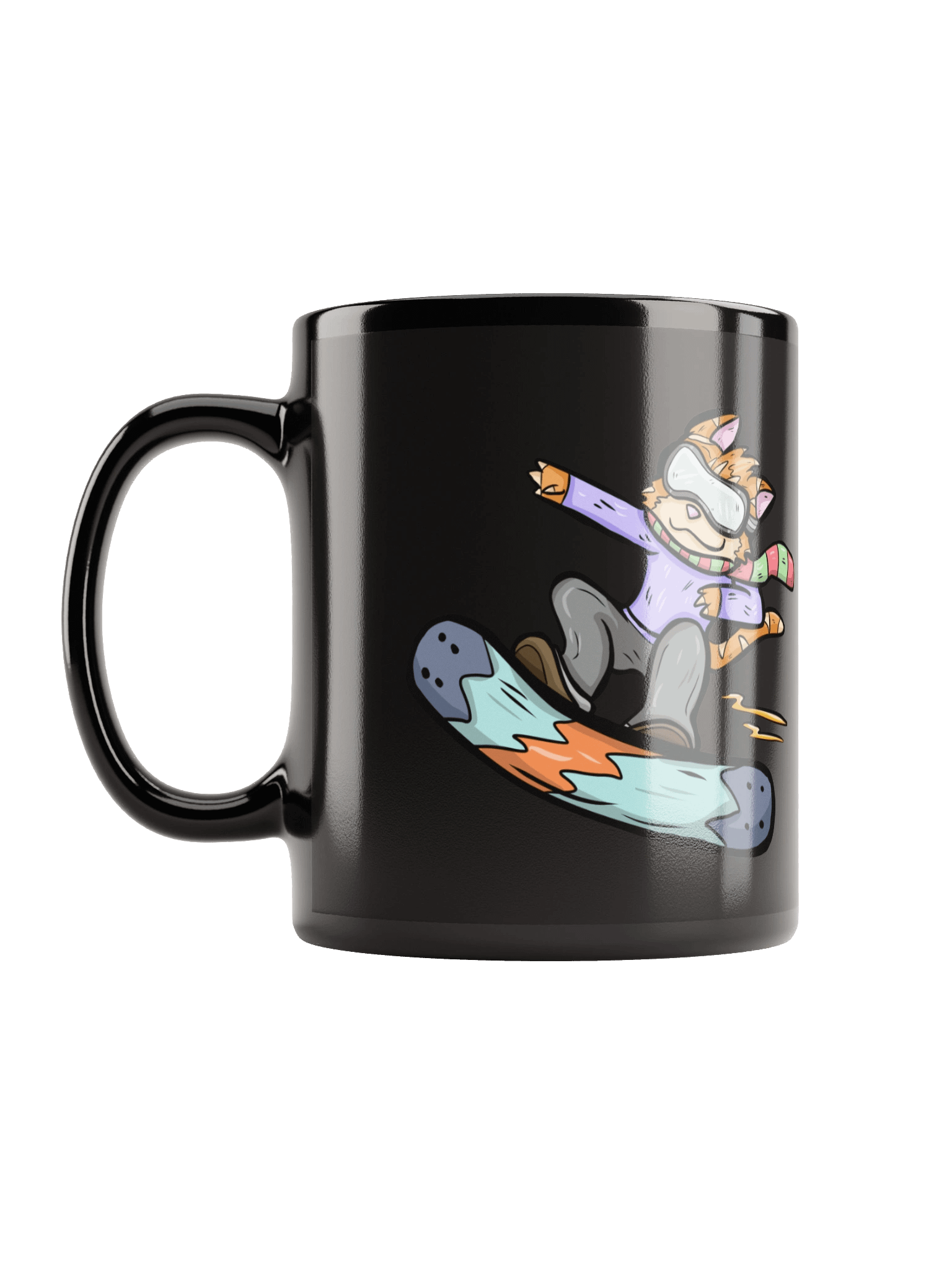 Rusty Snowboarding Holiday Black Mug Christmas 2025 product image (3)