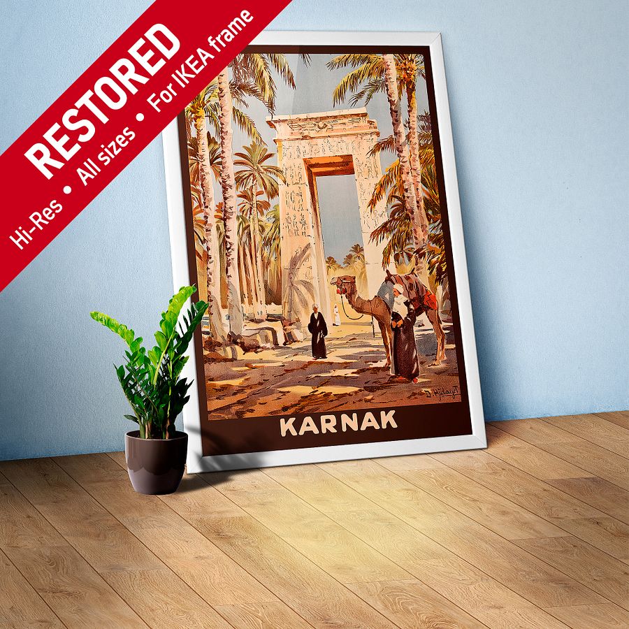 Egypt, Karnak, 1930 — retro vintage travel poster product image (1)
