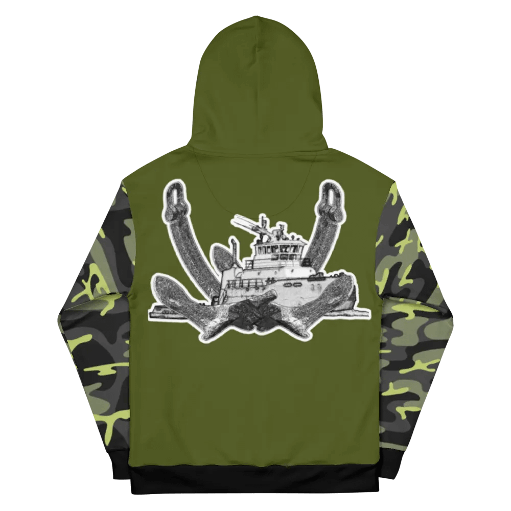 Camouflage & Green Twin Anchor Titan tug Hoodie product image (6)