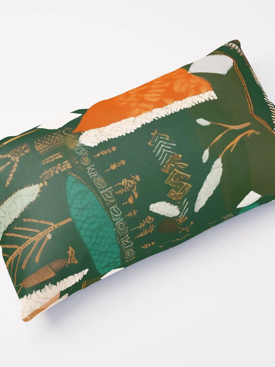 Bohemian Pillow, Rustic Design, Forest Green Geometric Patterns, Eclectic Home Decor product image (3)