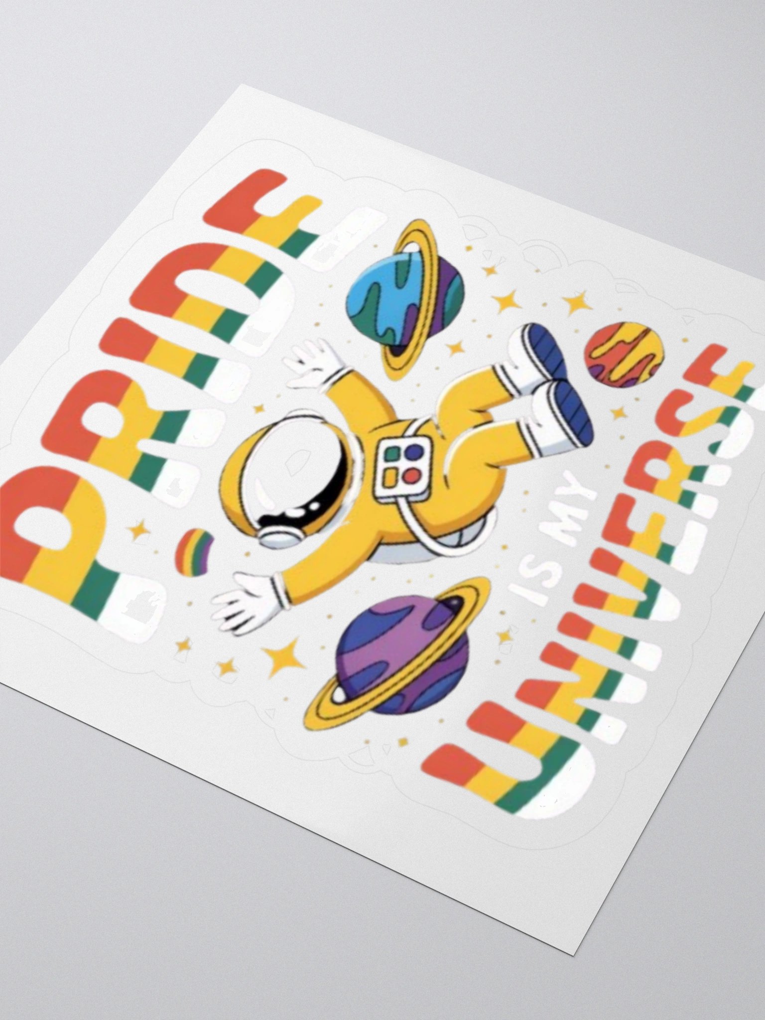 Pride is My Universe Sticker - LGBTQ+ Rainbow Astronaut Design product image (8)