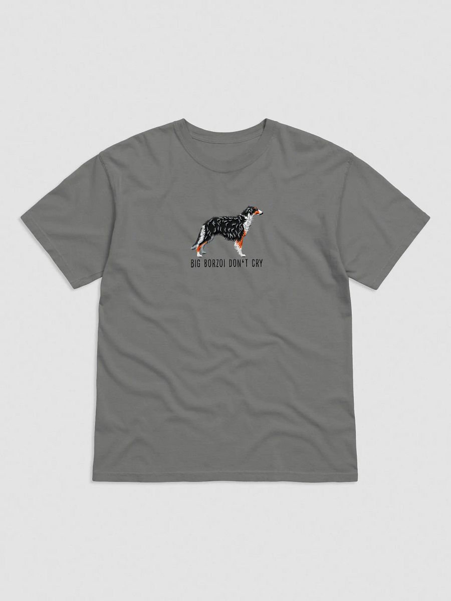 Big Borzoi Don't Cry T-Shirt(Embroidered) of a Borzoi(Black & Tan) product image (6)