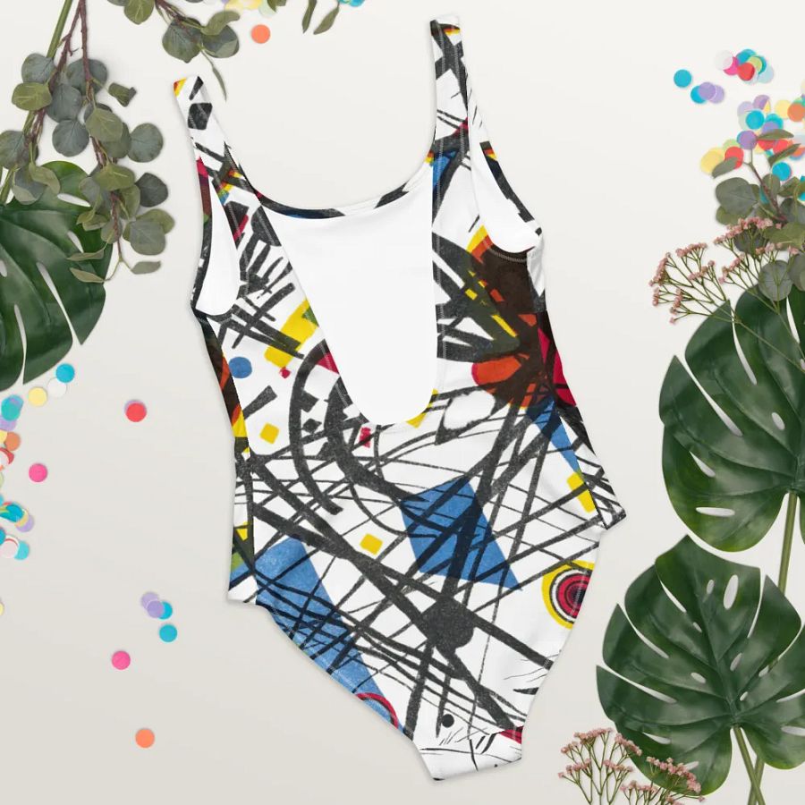 Abstract Lithographic Pattern Design one piece Swimsuit - V3 product image (4)