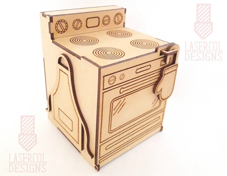 Oven Shaped Box - Laser Cut Files product image (10)