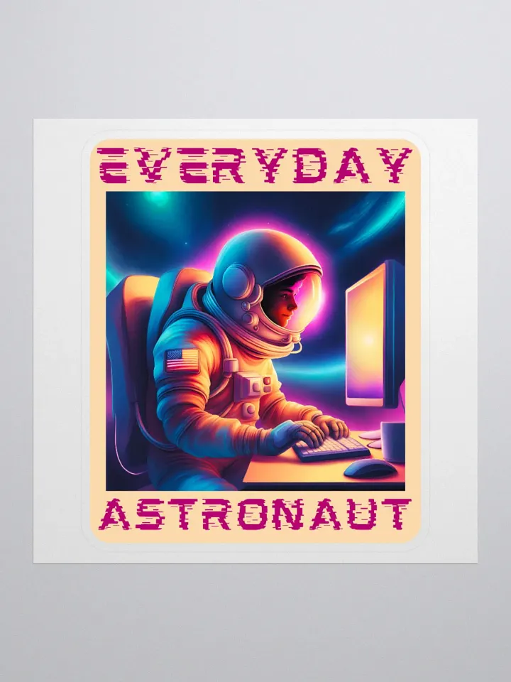 Everyday Astronaut Working at a Computer Stickers product image (3)