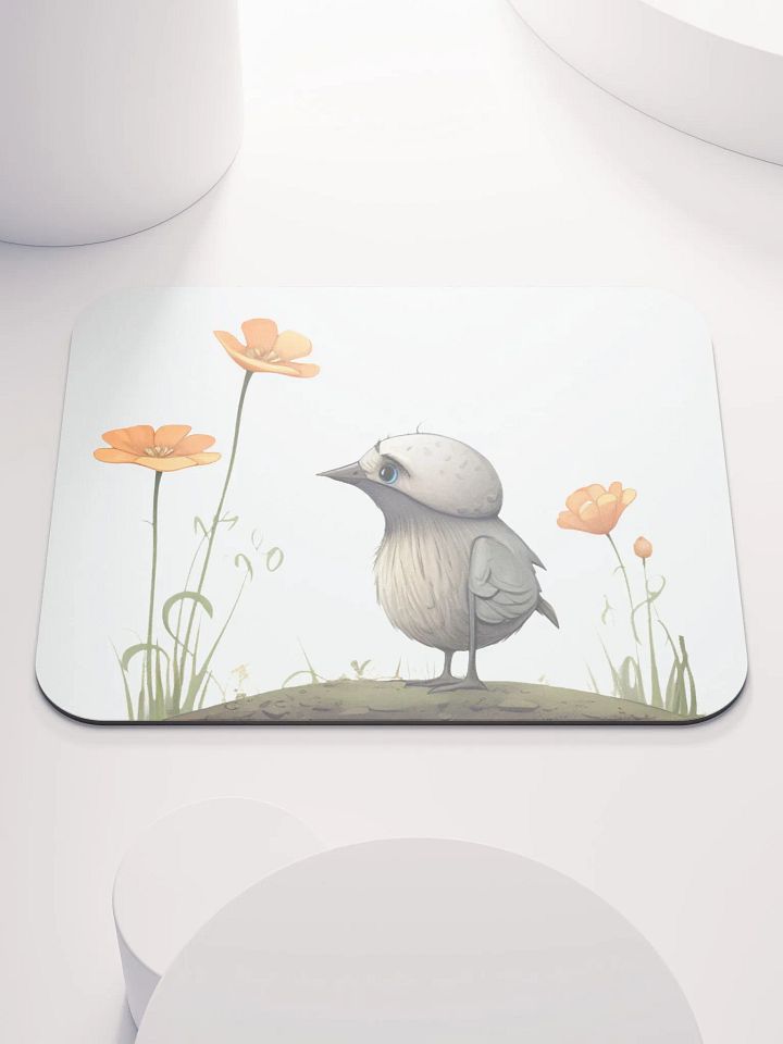 Cute bird surrounded by wildflowers Mouse Pad: Limited Edition product image (1)