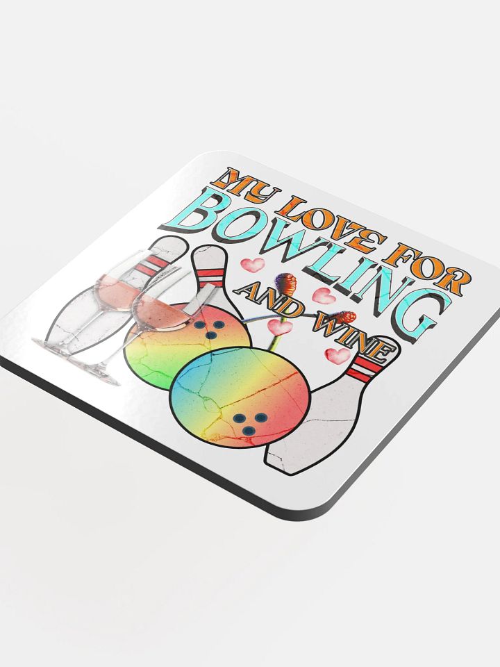 My Love For Bowling And Wine Cork Coaster Set product image (1)