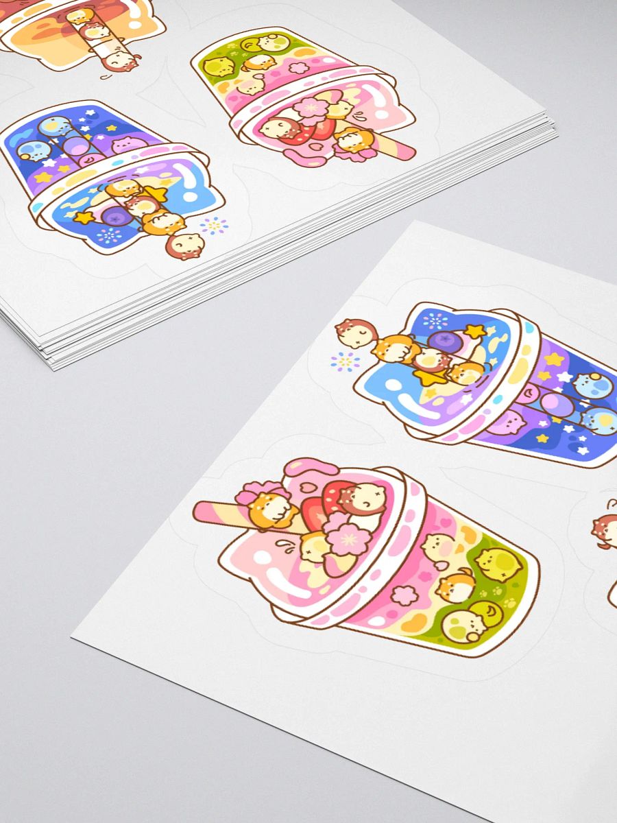 Cute Dog Bubble Tea Stickers - Kawaii Puppy Drink Set product image (4)