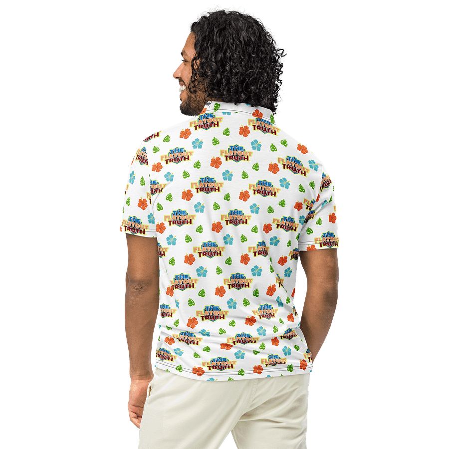 TFOT SlimFit Sandy Hex White Hawaiian Polo Shirt product image (2)