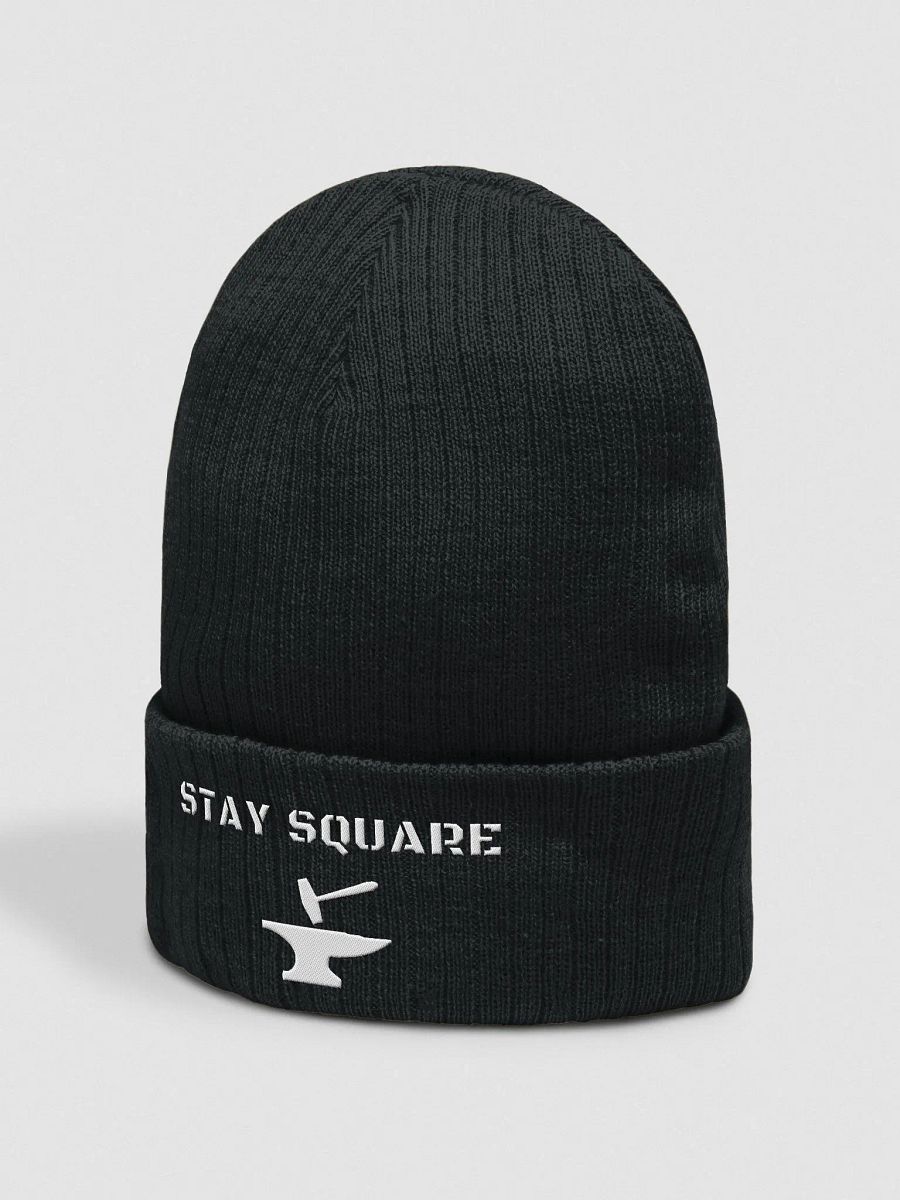 Square Hammer Stay Square Ribbed Knit Beanie product image (2)