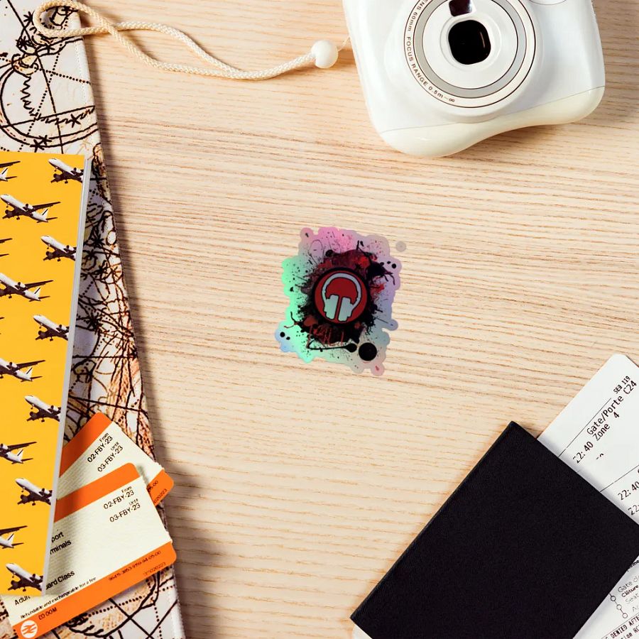 Paint Splat Headphones Holographic Sticker product image (5)