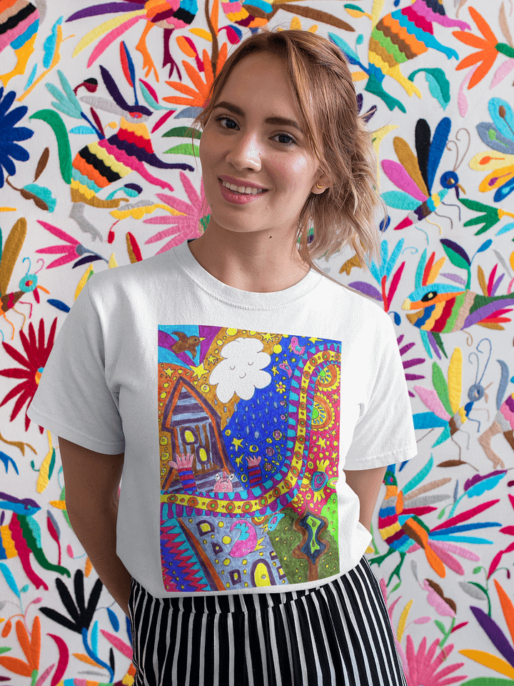 Abstract Doodle Art Golden Tower Moment Unisex T-Shirt product image (2)