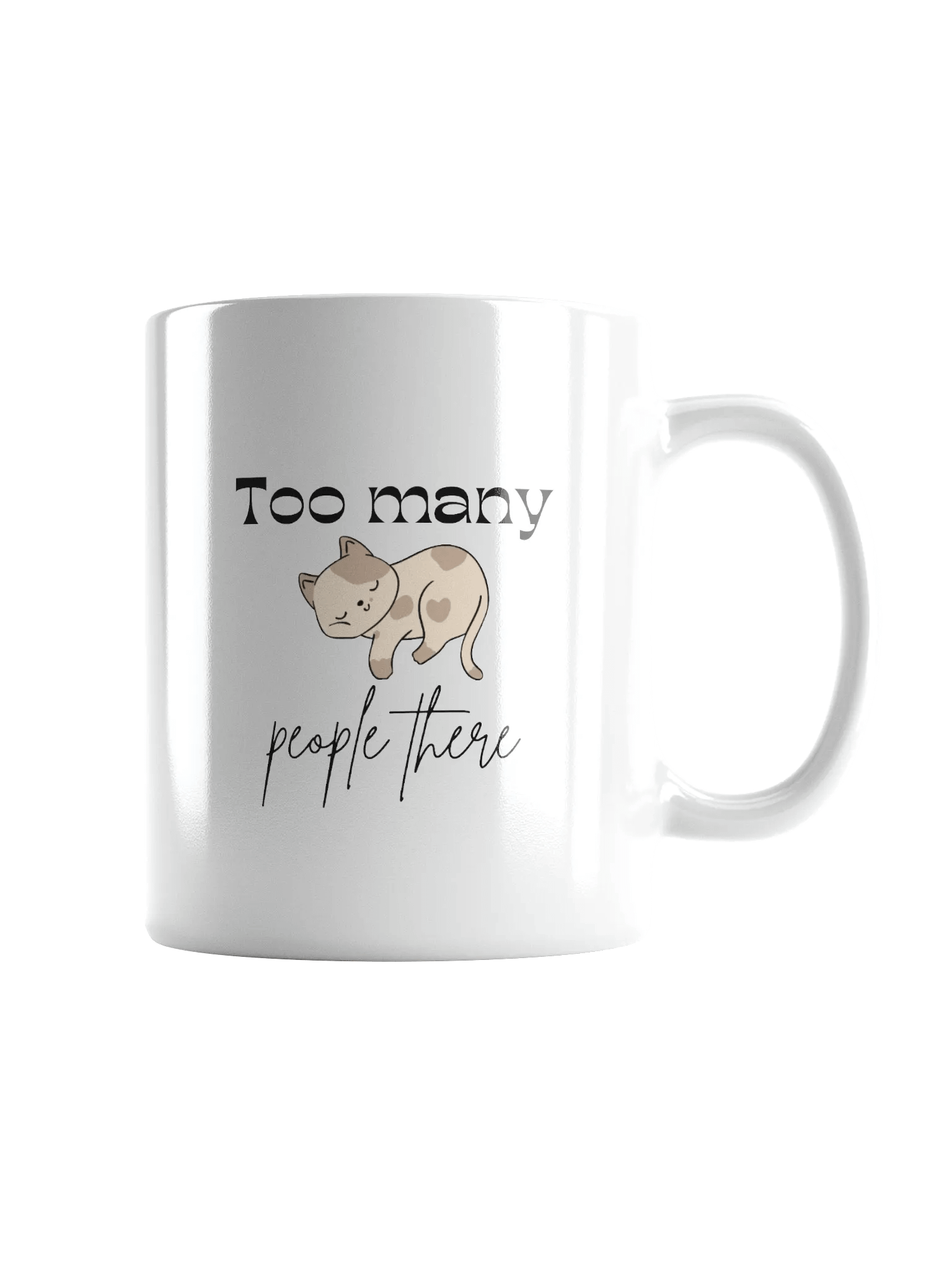 Cute Cartoon Cat 'Too Many People There' Mug product image (2)