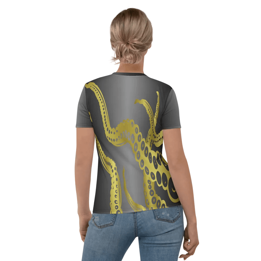 Octopus Tentacles Gold All Over Print T-shirt product image (5)